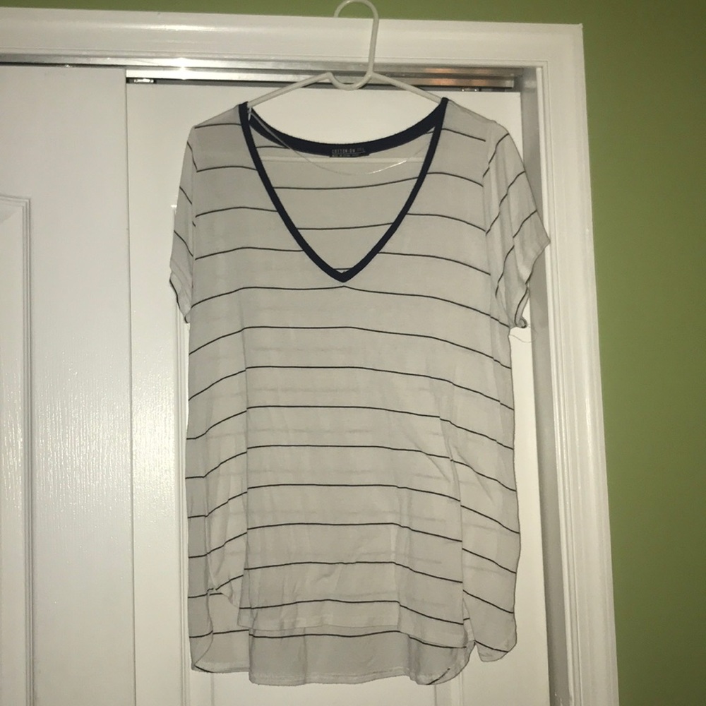 Striped V-Neck Tee